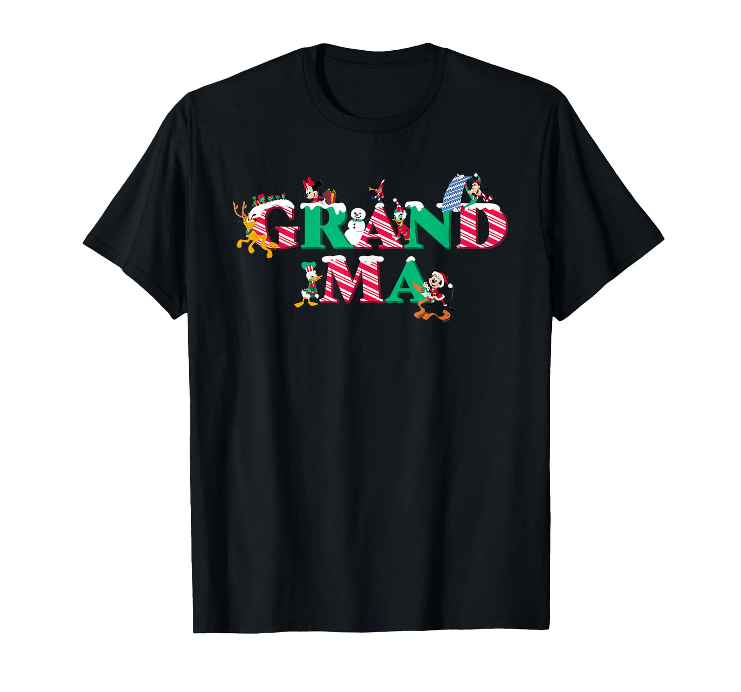 Disney Grandma Candy Cane Holiday Christmas Family Trip Gift T-Shirt