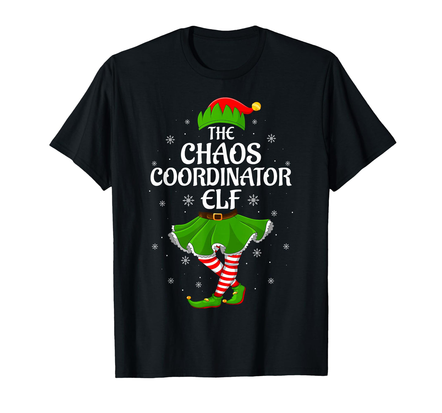 Chaos Coordinator Elf Christmas Girls Women Elf Squad Xmas T-Shirt
