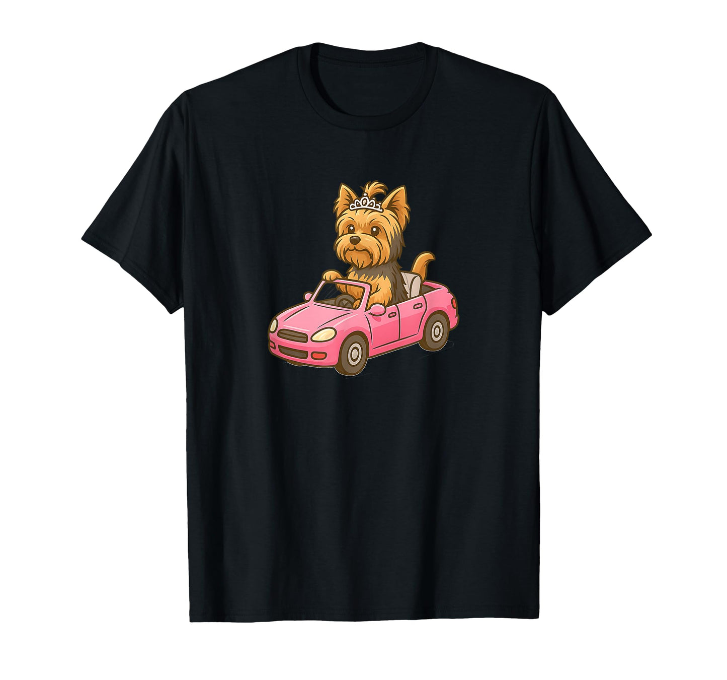Yorkie Yorkshire Terrier Driving Toy Car - Funny Dog Mom Dad T-Shirt