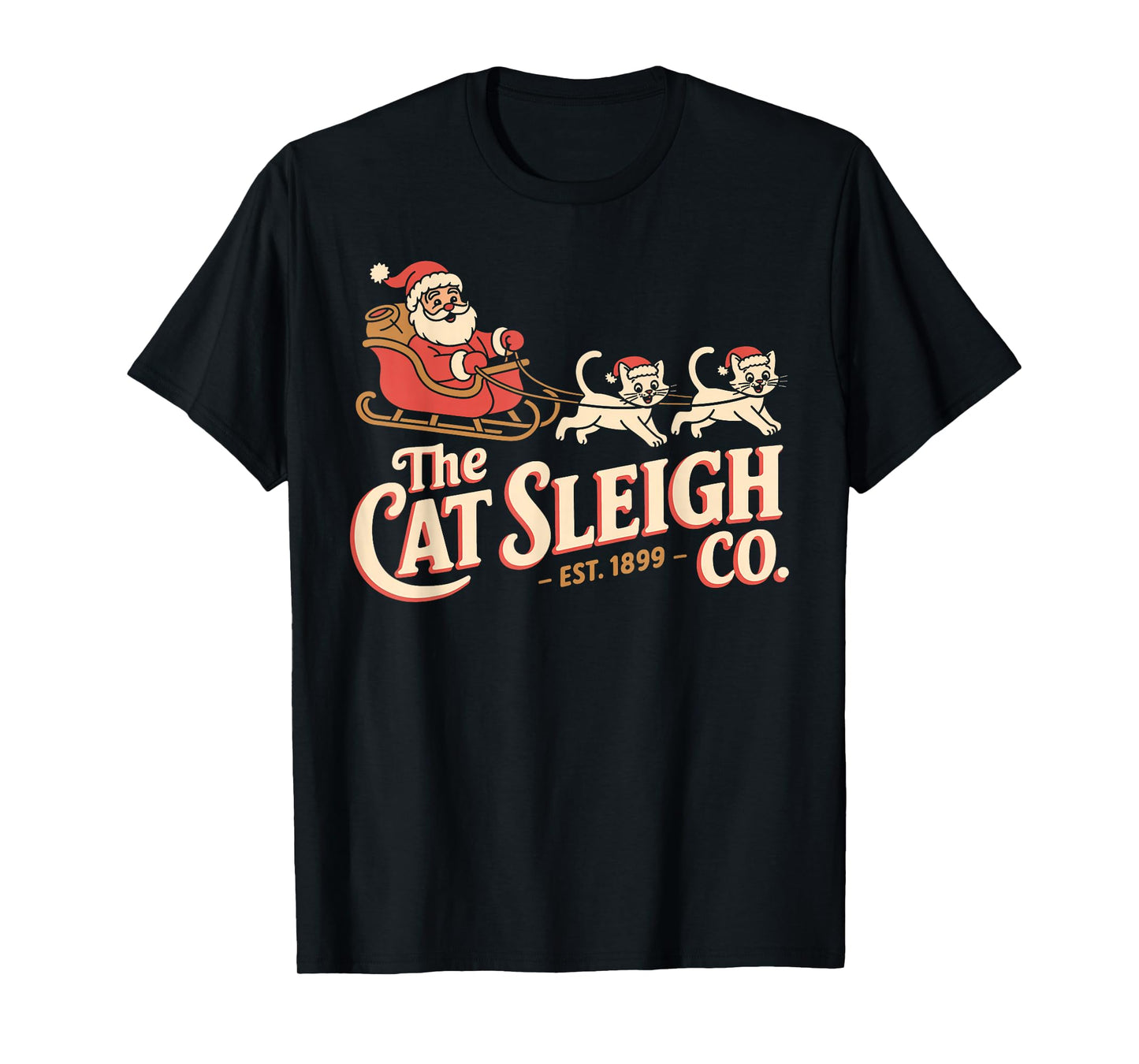 The Cat Sleigh Co. Retro Christmas – Funny Vintage Cats T-Shirt