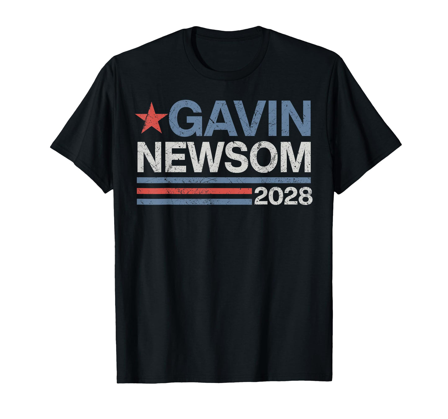 Newsom 2028 President 48 US Flag Election Campaign Men Women T-Shirt