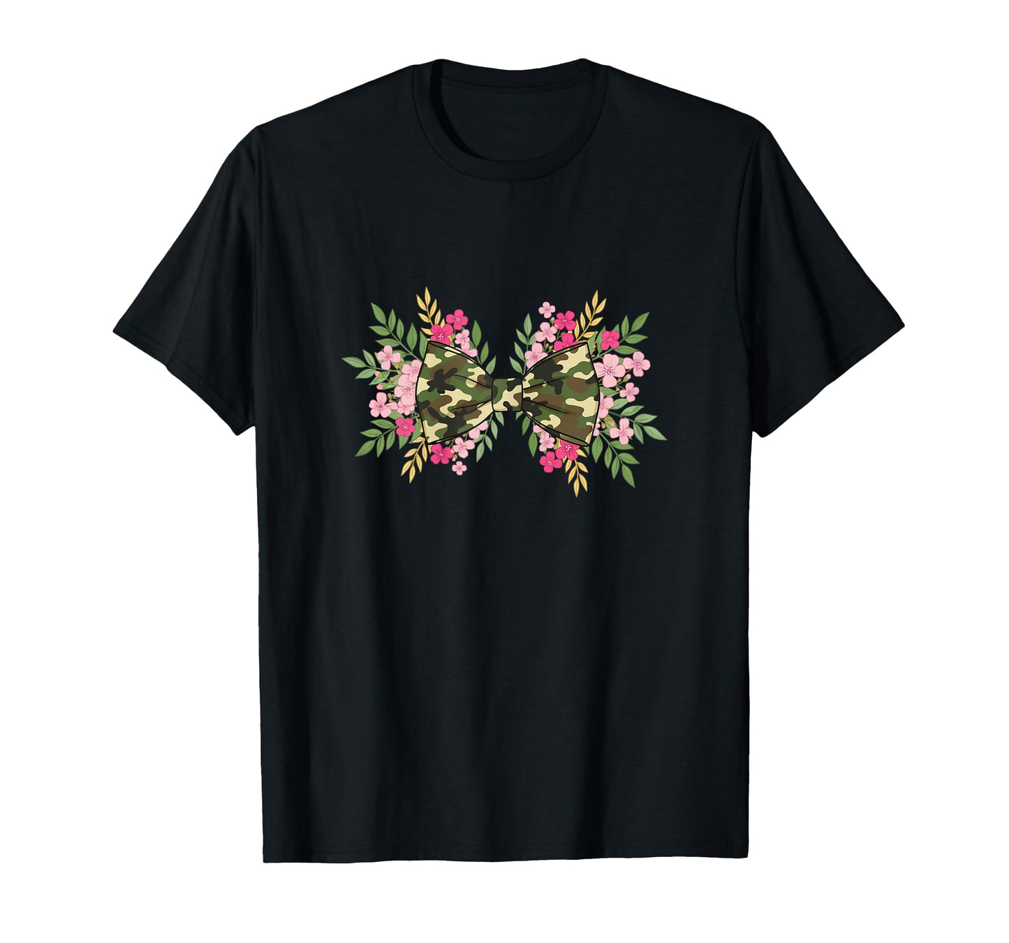 Camouflage Camo Bow Girls Camo Coquette Bow Hunting Women T-Shirt