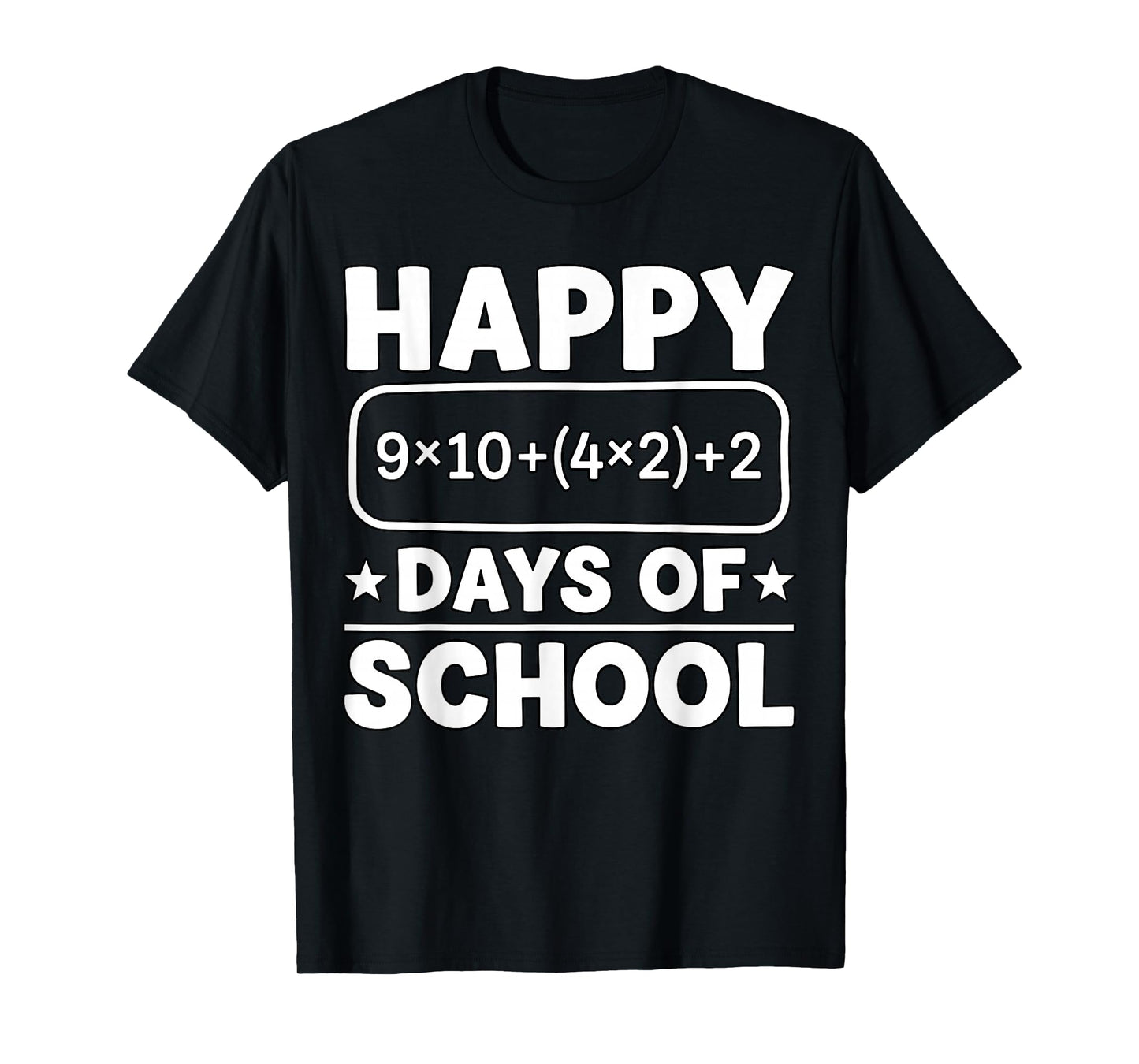 Math Equation Happy 100 Days of School Teacher Kids Funny T-Shirt
