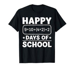 Math Equation Happy 100 Days of School Teacher Kids Funny T-Shirt