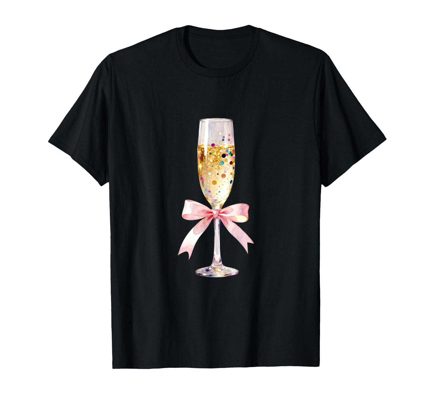 Cheer Happy New Year Coquette Bow Champagne New Year's Eve T-Shirt