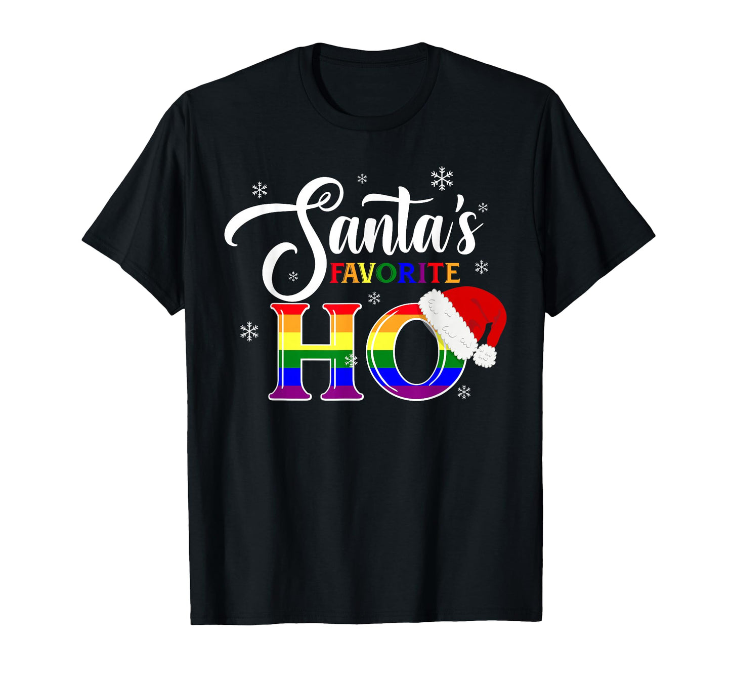 Ugly Sweater Christmas LGBT Gay Lesbian Santas Favorite Ho T-Shirt