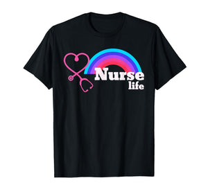 Registered Nurse Life Nursing Student RN LPN CNA Rainbow T-Shirt