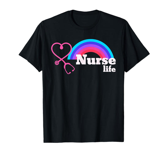 Registered Nurse Life Nursing Student RN LPN CNA Rainbow T-Shirt