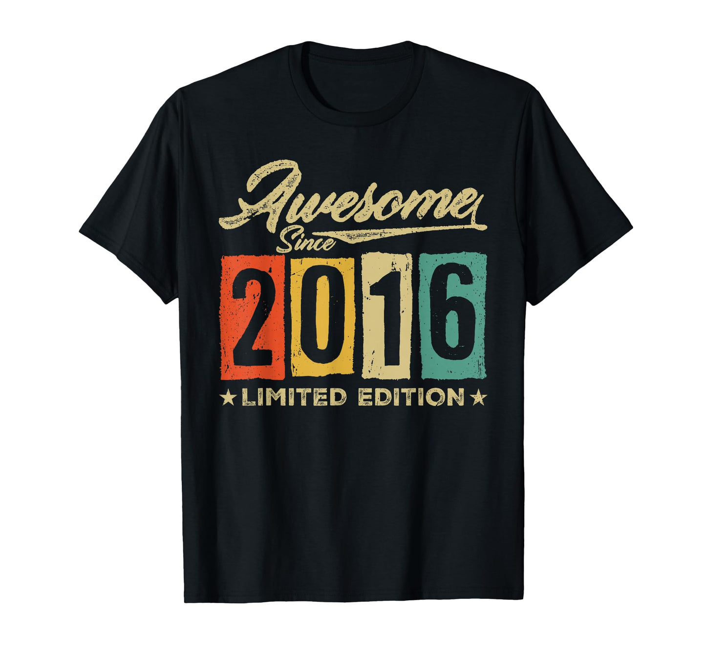 Awesome Since 2016 Limited Edition 10 Year Old 10th Birthday T-Shirt