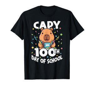 Capy 100th Day of School Capybara 100 Days of School Kids T-Shirt
