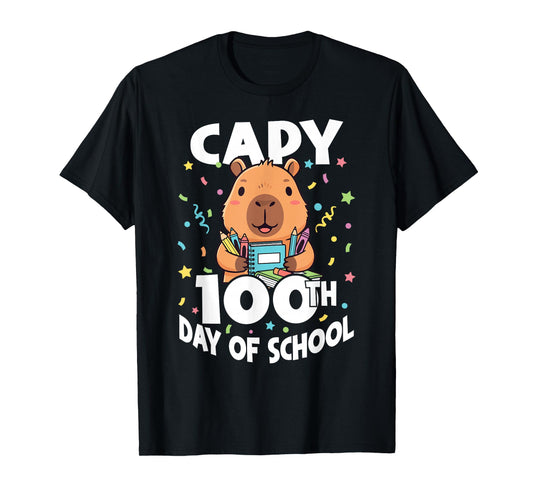 Capy 100th Day of School Capybara 100 Days of School Kids T-Shirt