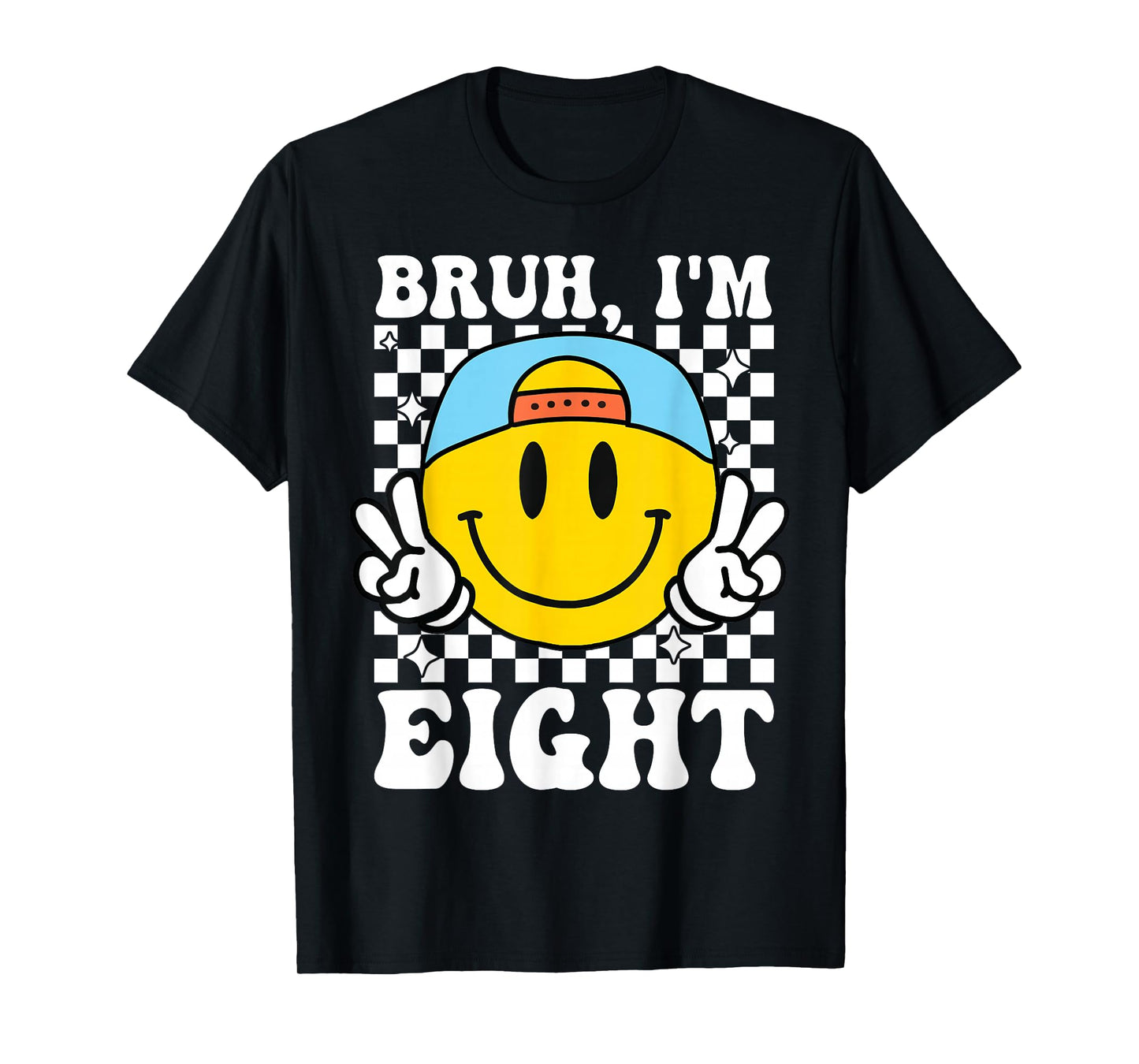 Bruh I'm Eight 8 8th Birthday Groovy Boys Girls 8 Years Old T-Shirt