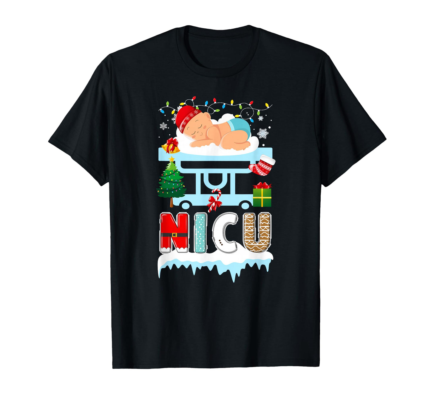 NICU Nurse Christmas Neonatal ICU Nurse Xmas NICU Nursing T-Shirt