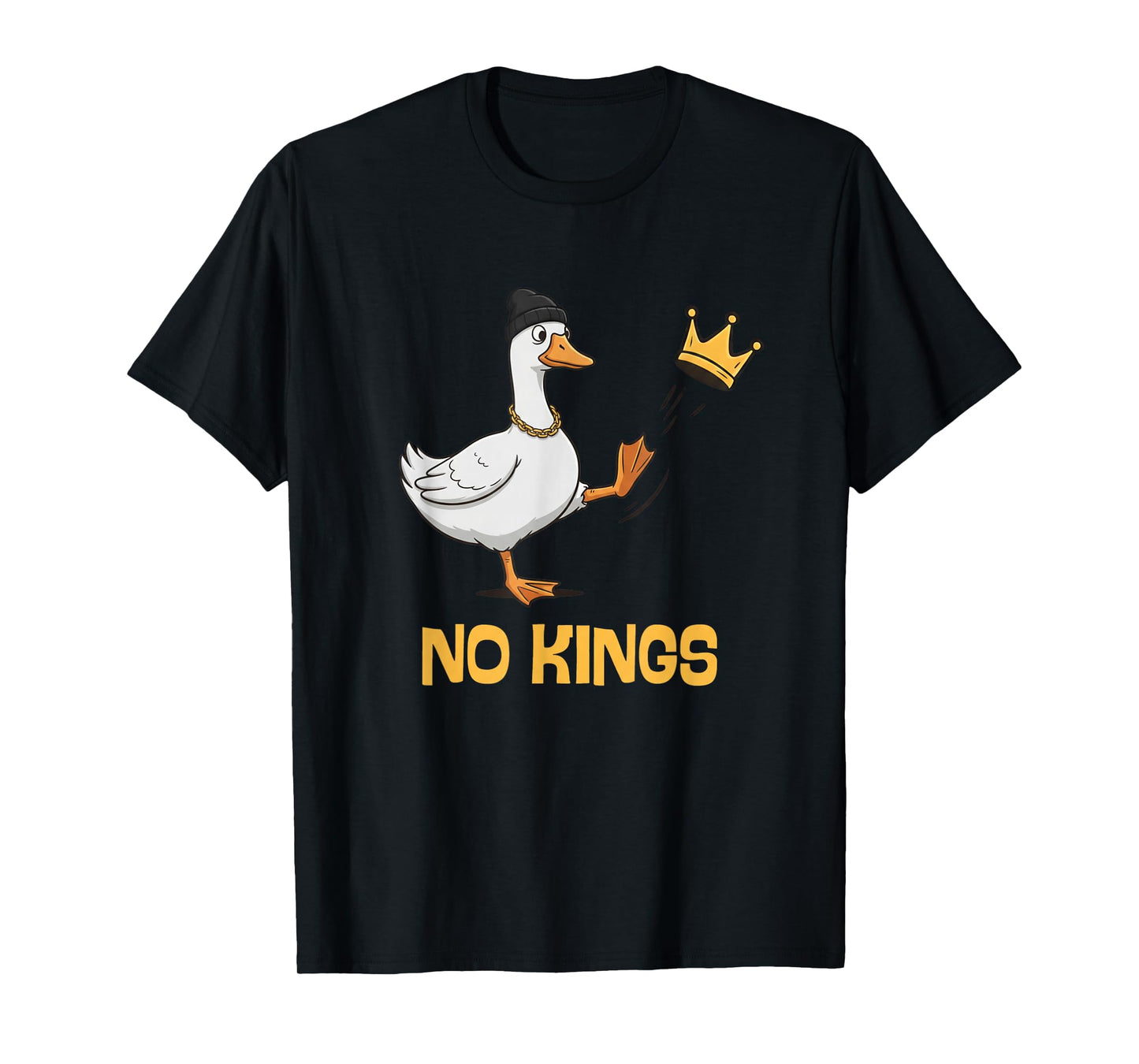 No Kings in America Silly Goose Resist Protest Retro Sign T-Shirt