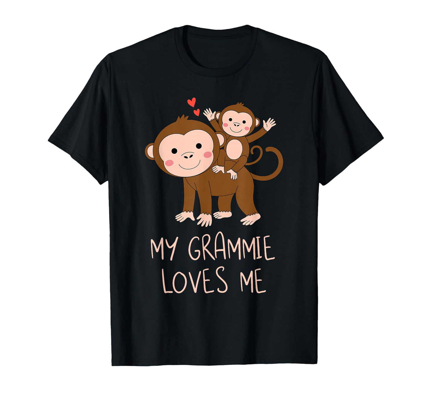 Cute Baby Monkey and Grandma My Grammie Loves Me T-Shirt