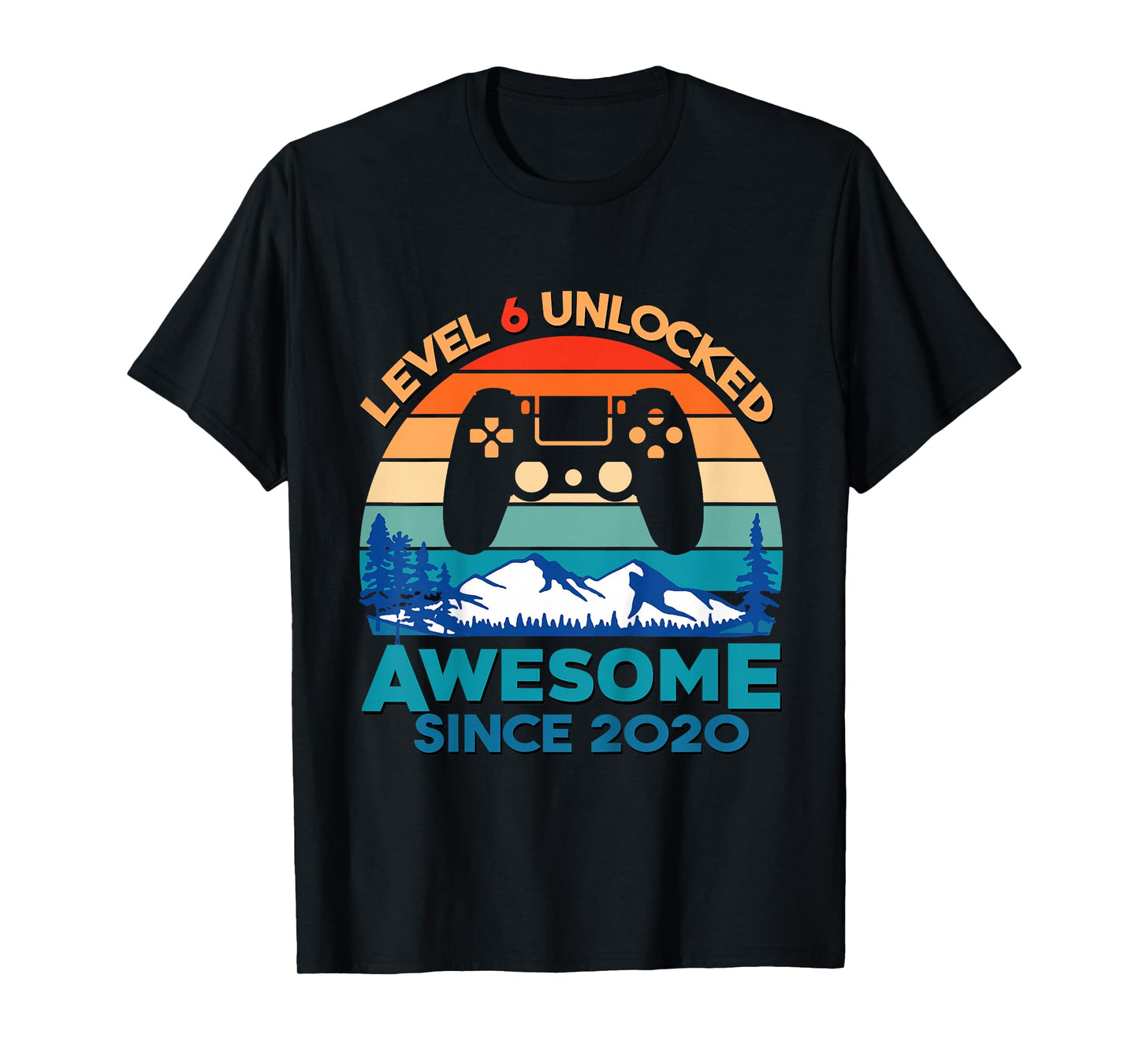 Kids Level 6 Unlocked 6th Birthday Boy Game Turning 6 Year Old T-Shirt