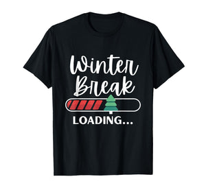 Winter Break Loading Christmas Tree Teacher Student Pajama T-Shirt