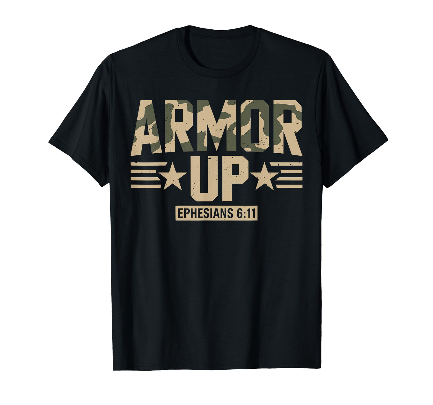 Armor Up Christian Workout Gym Camo Jesus God Son Brother T-Shirt