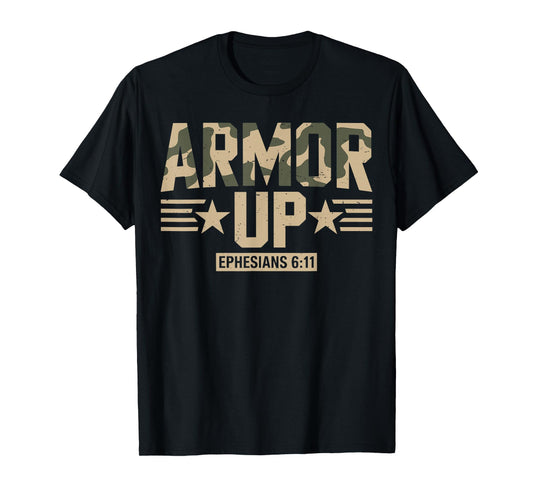 Armor Up Christian Workout Gym Camo Jesus God Son Brother T-Shirt