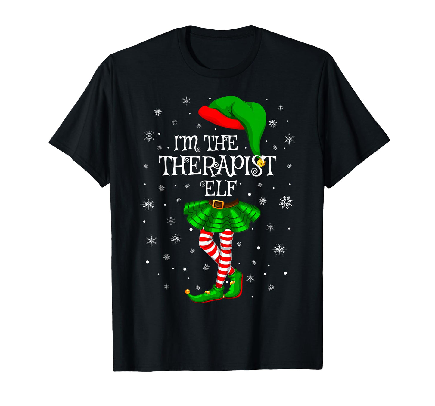 Therapist Elf Christmas Family Group Women Girls Xmas Pajama T-Shirt