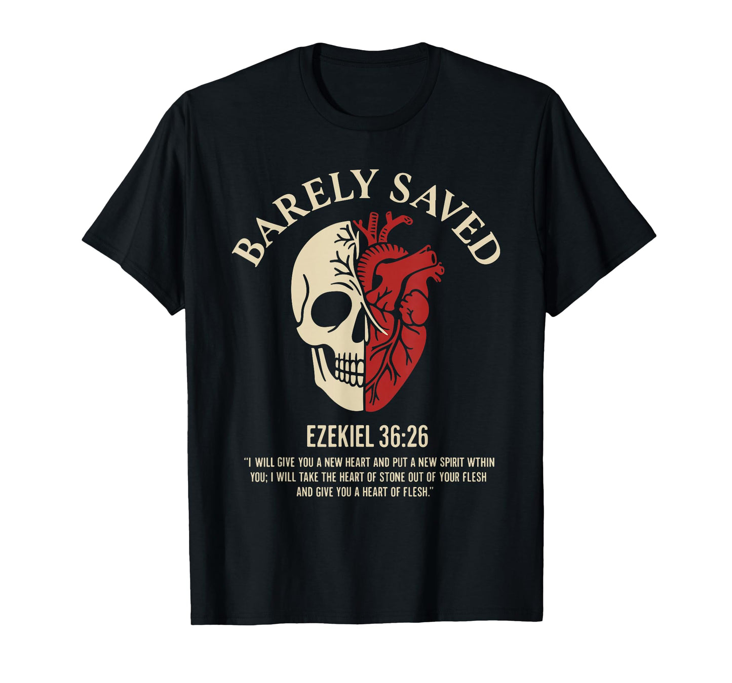 Vintage Ezekiel 36-26 Heart of Flesh Bible Verse Christian T-Shirt