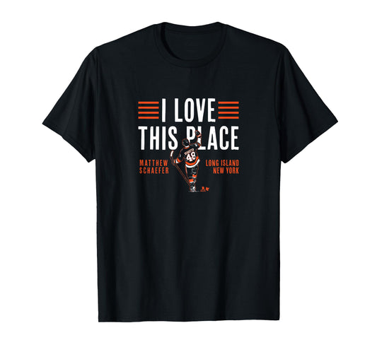 Matthew Schaefer - I Love This Place - New York Hockey T-Shirt