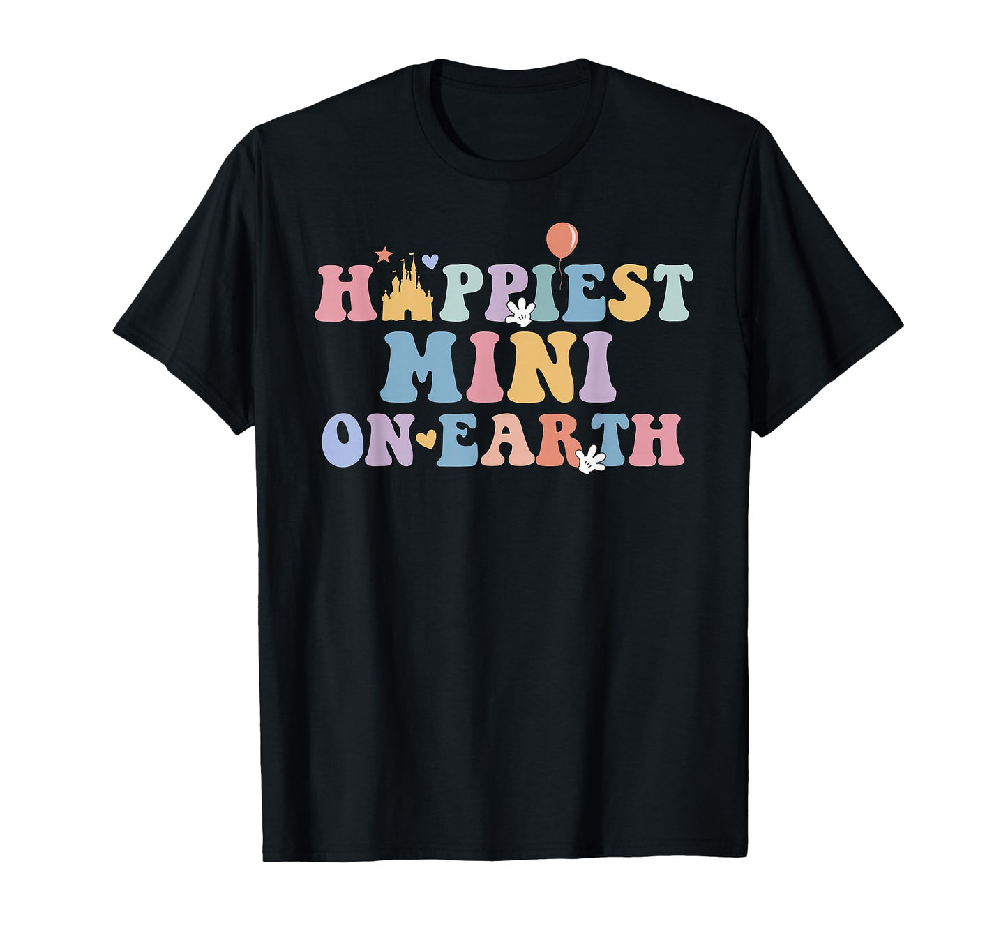 Happiest Mini On Earth Happiest Grandma Matching Family Trip T-Shirt