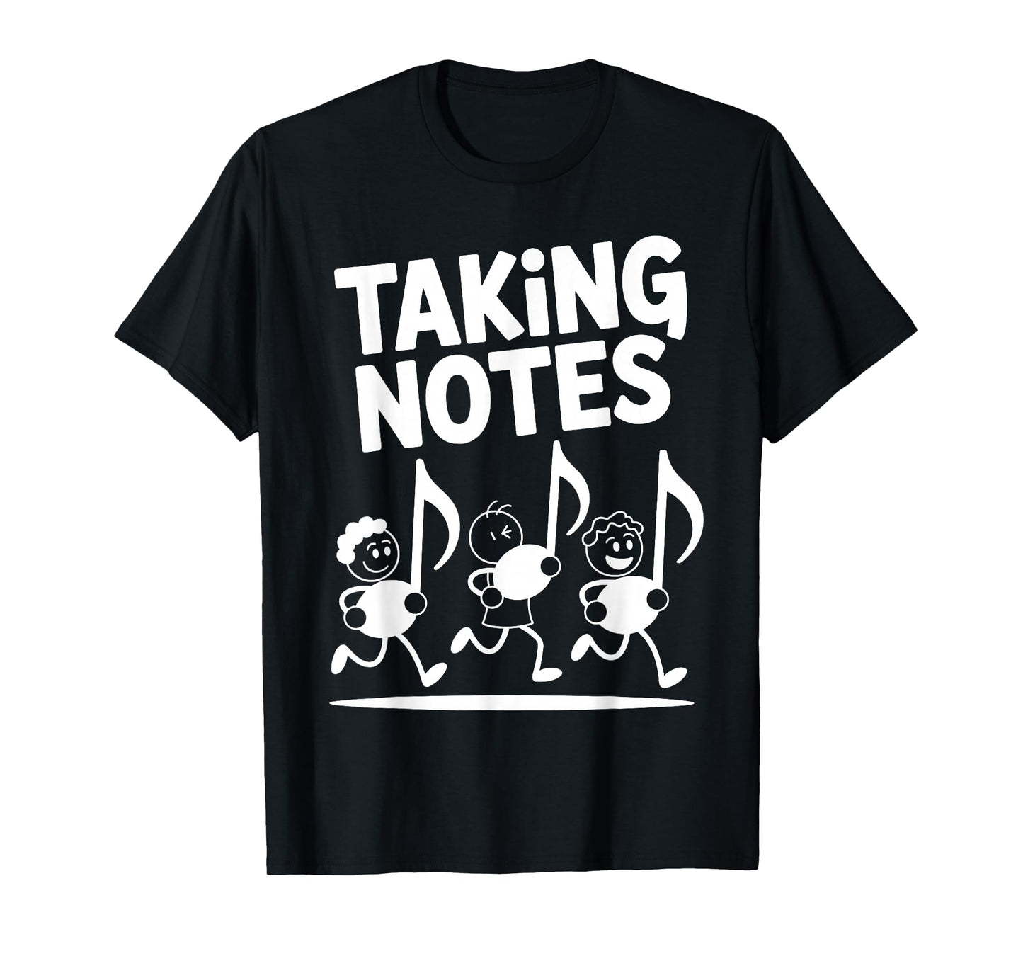Taking Notes Funny Music Pun Cartoon Musician Graphic T-Shirt