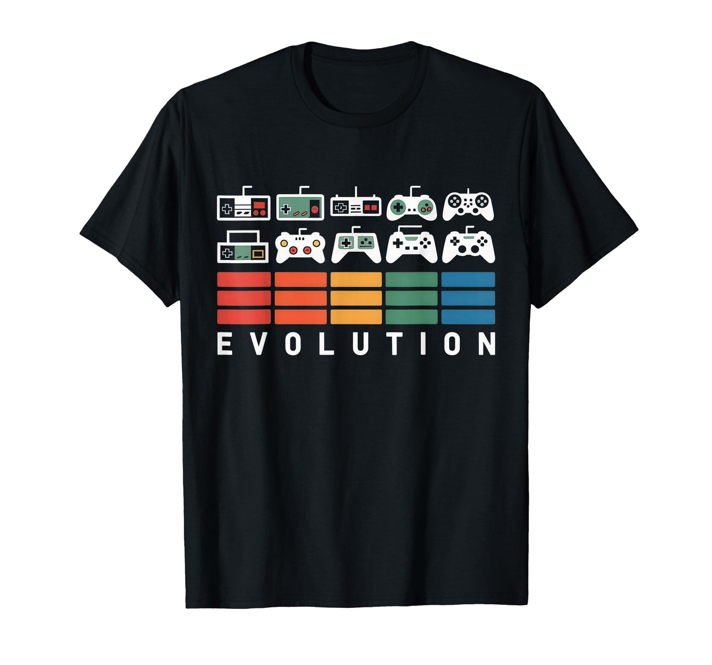 Video Game Controller Evolution 80s 90s Retro Gaming Gamer T-Shirt