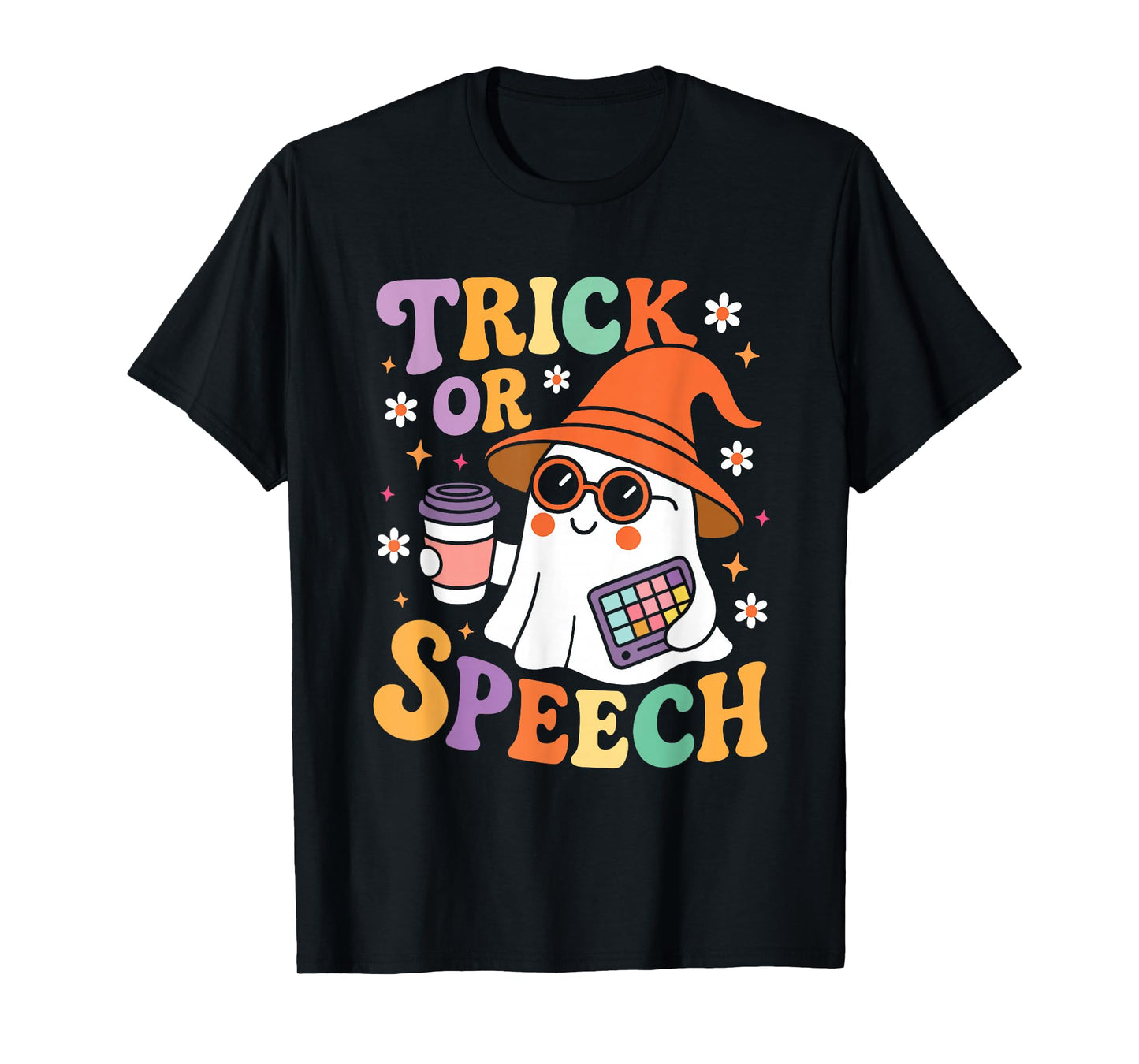 Trick or Speech Halloween SLP Retro Speech Therapy Halloween T-Shirt
