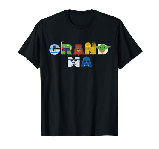 Star Wars Grandma Character Letters Family Trip Matching T-Shirt