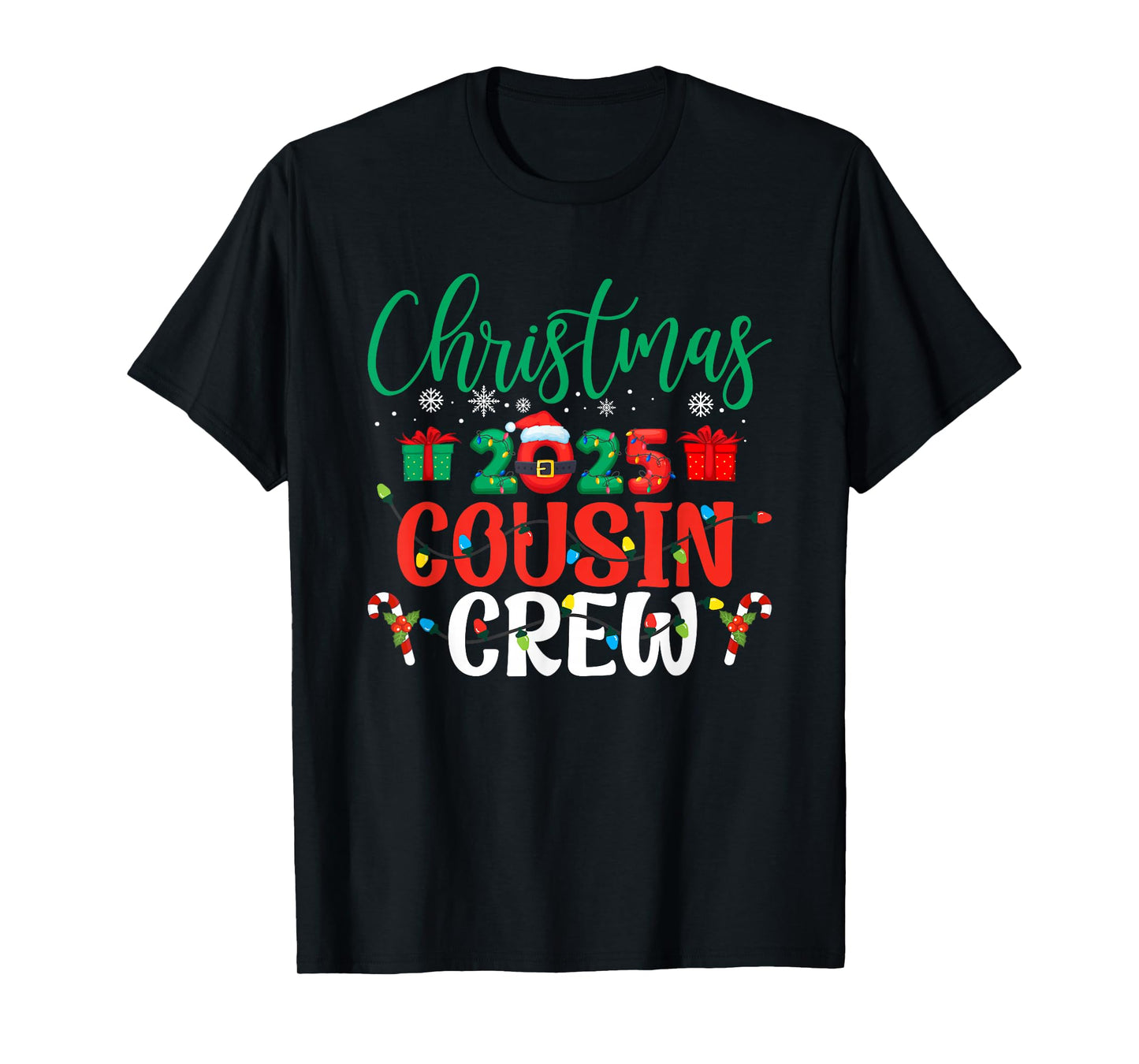 Christmas 2025 Cousin Crew Funny Matching Family Group Xmas T-Shirt