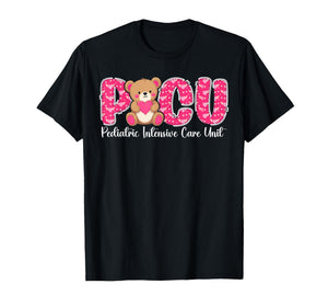 PICU Valentine Pediatric Intensive Care Unit Valentines Day T-Shirt
