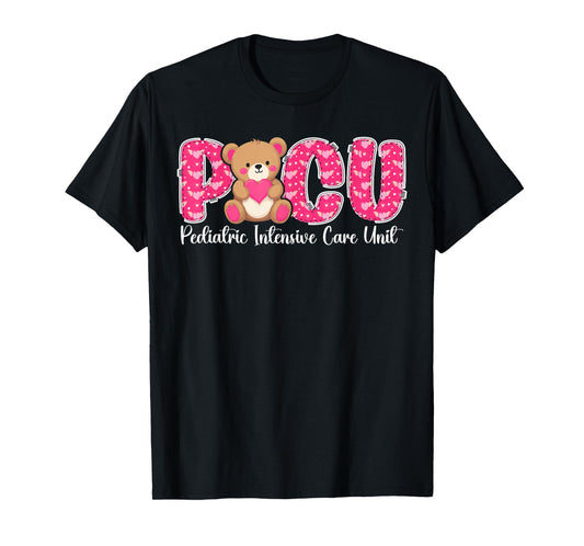 PICU Valentine Pediatric Intensive Care Unit Valentines Day T-Shirt