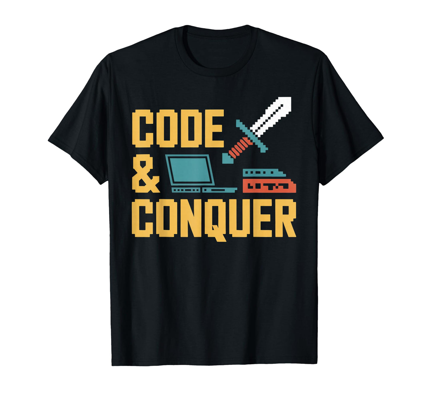 Code & Conquer Retro Gamer Coder T-Shirt