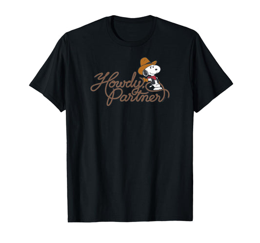 Snoopy Howdy Partner Cowboy Style T-Shirt