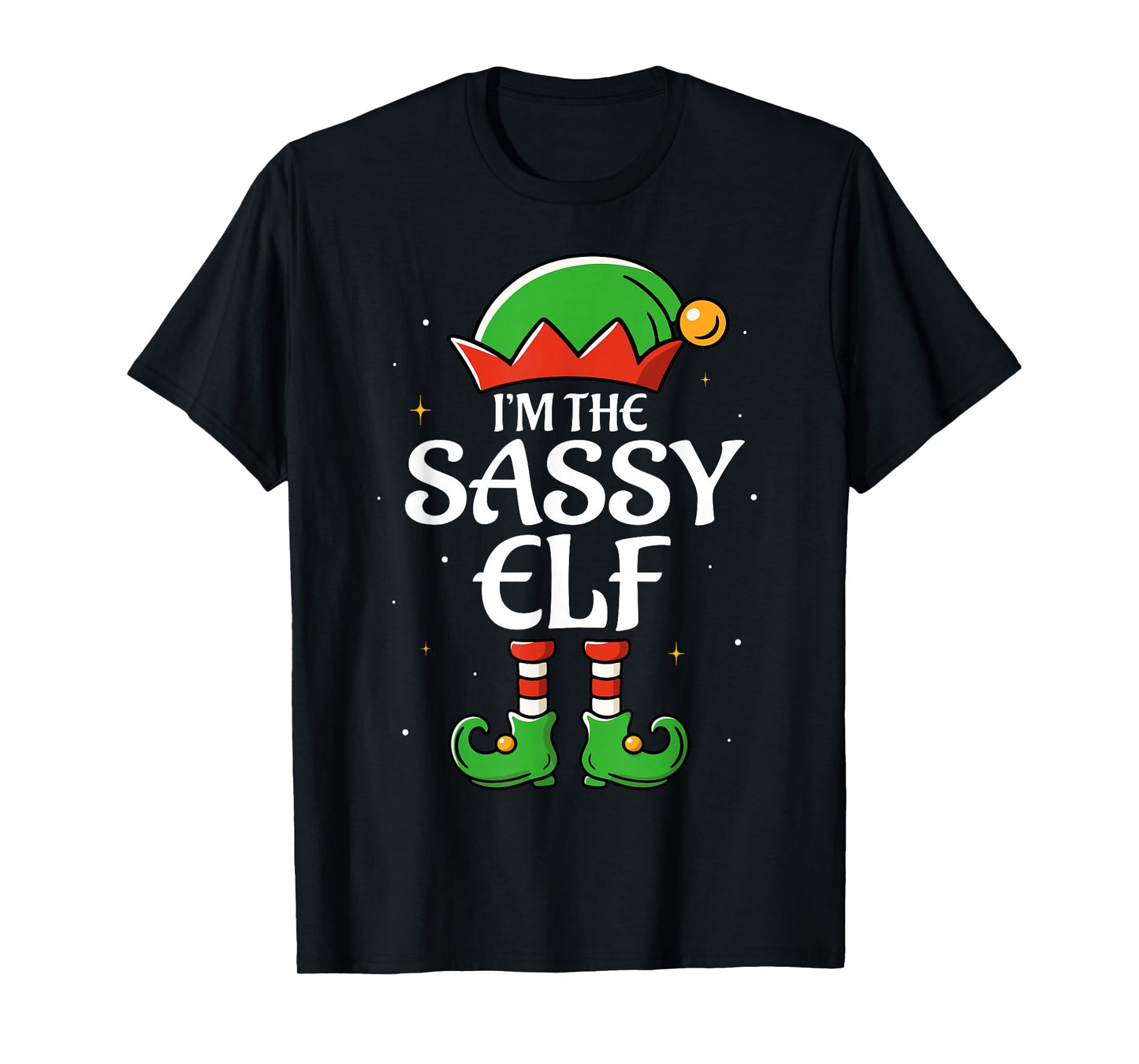 The Sassy Elf for Girls Boys Women Men Matching Christmas T-Shirt