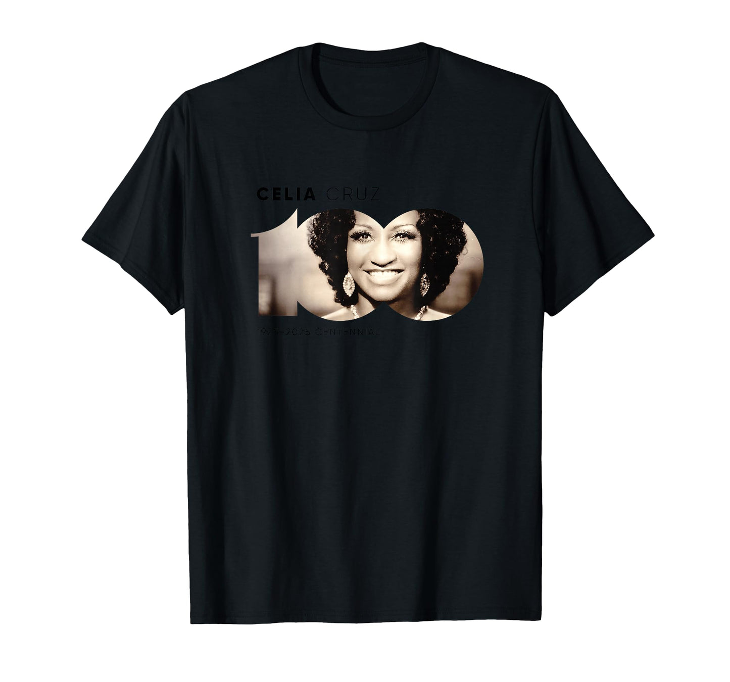 Amazon Exclusive Celia Cruz Centennial Logo T-Shirt