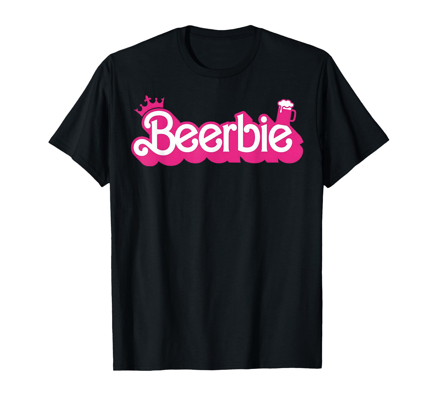 Beerbie Drinking Brewmaster Beer Day Pink Logo Girl Love Hop T-Shirt