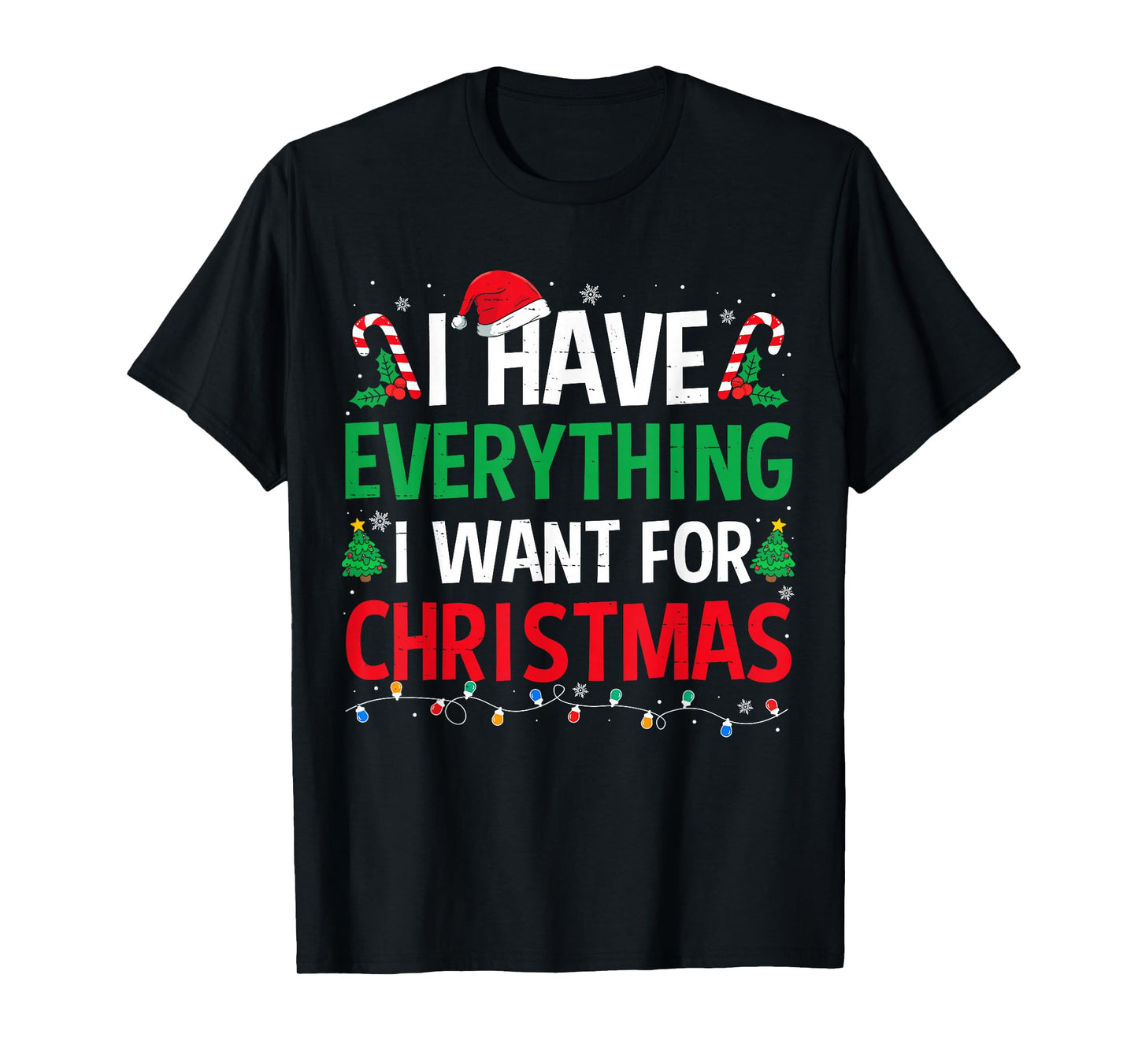 I Have Everything I Want for Christmas Couples Pajama Xmas T-Shirt