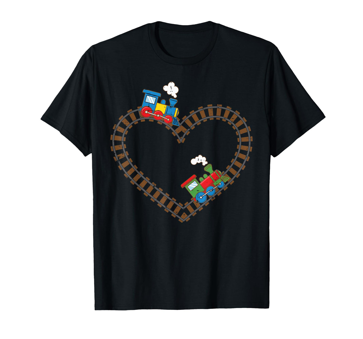 Valentines Day Trains Heart Rail Cute Toddler Boys Kids T-Shirt
