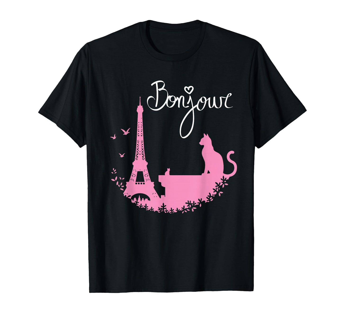 Paris Cat Eiffel Tower Cute French Design T-Shirt