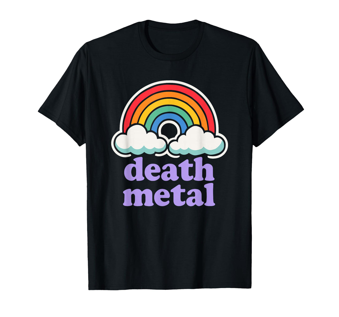 Funny 2000s Metalhead Music Lovers Ironic Rainbow T-Shirt