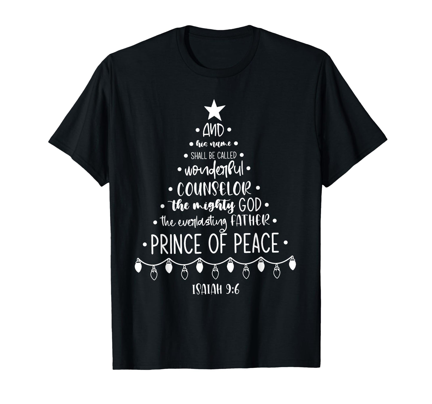 Jesus Christian Xmas Tree Lights Holiday Merry Christmas T-Shirt