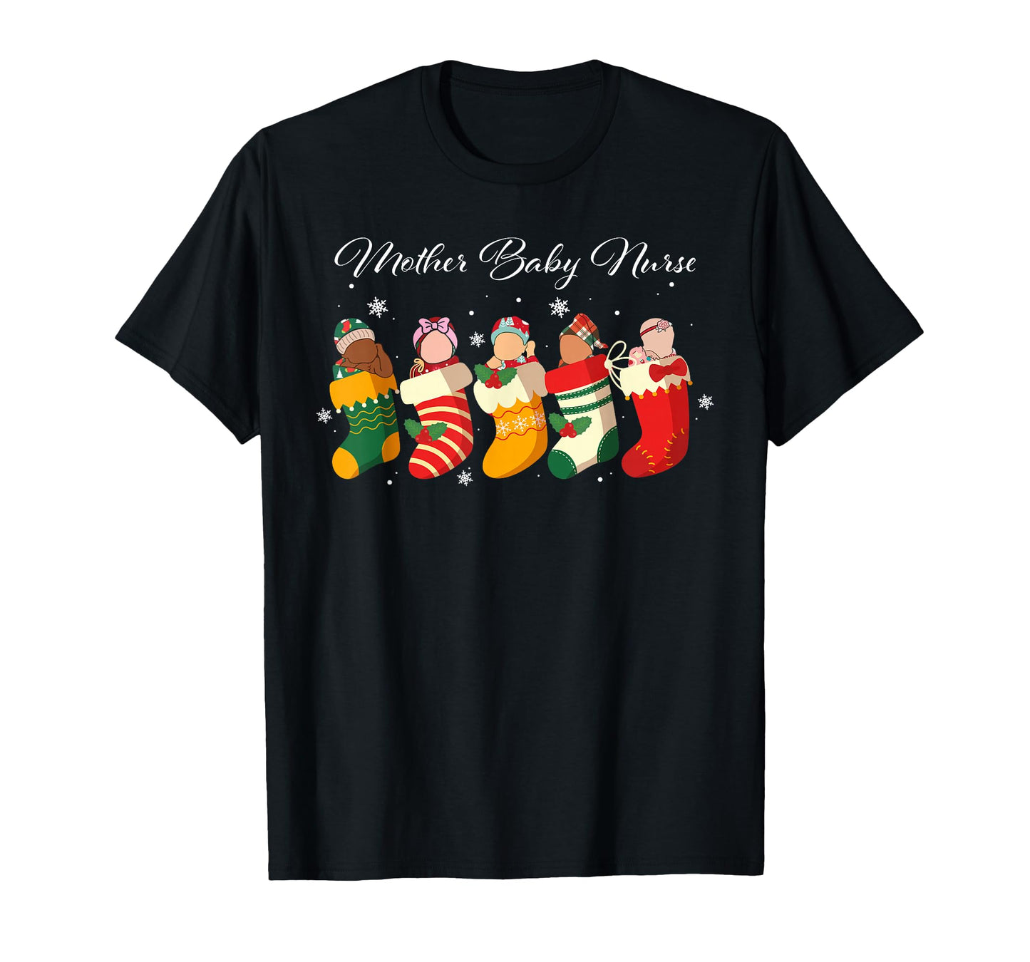 Mother Baby Nurse Christmas Cute Babies T-Shirt