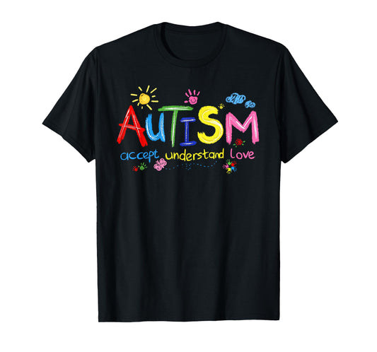 Autism Awareness Autistic Crayons Accept Understand Love T-Shirt
