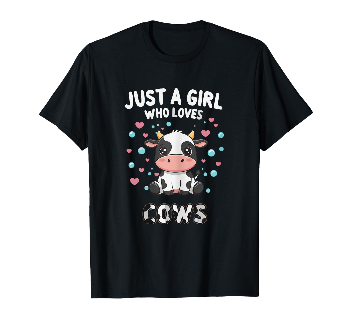 Kawaii Cow Just A Girl Who Loves Cows Shirts for Girls T-Shirt