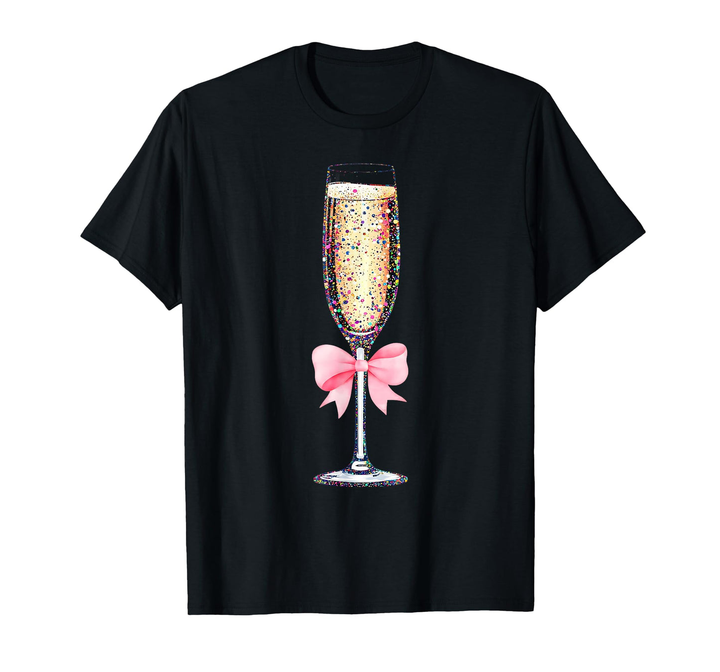 Coquette Champagne Glass Happy New Year 2026 Party Women T-Shirt