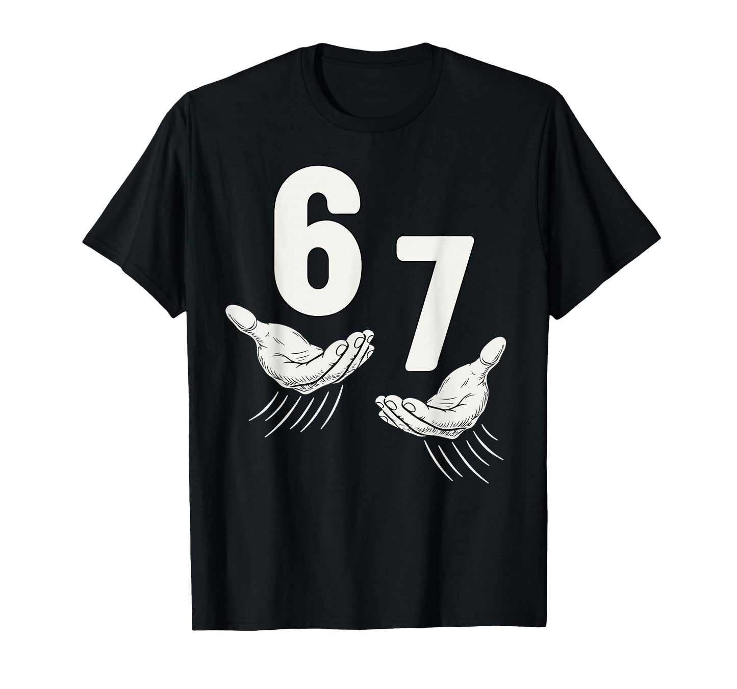 Six Seven 67 6 7 Kids 67 Boys Youth 6-7 Meme Hands Funny T-Shirt
