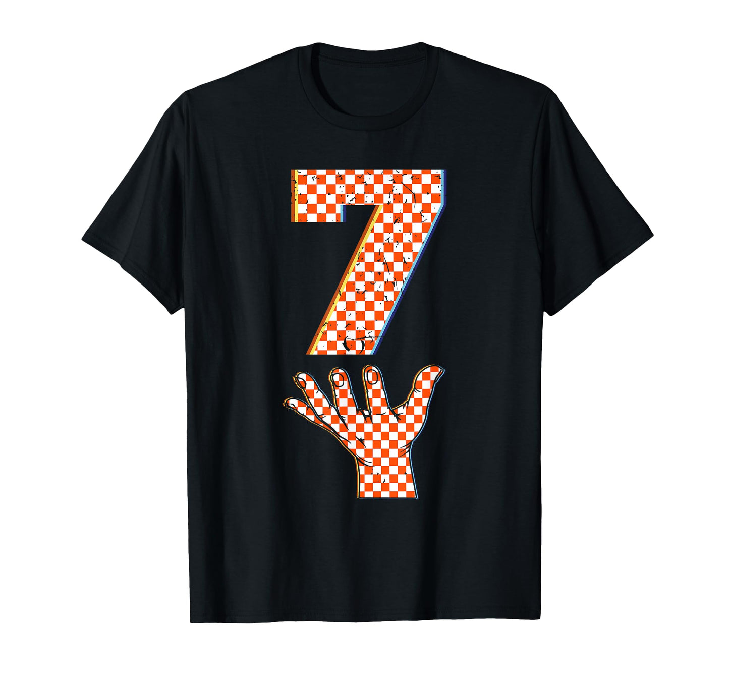 Number 7 Matching 67 Meme Checkered Halloween Costume Kids T-Shirt
